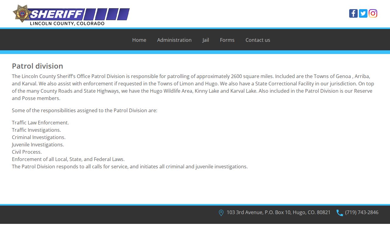 Lincoln County Sheriff patrol coverage for Arriba arrest records