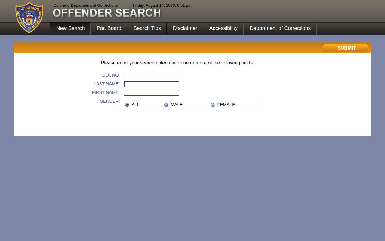 Colorado corrections offender photo search for Lincoln County custody distinctions